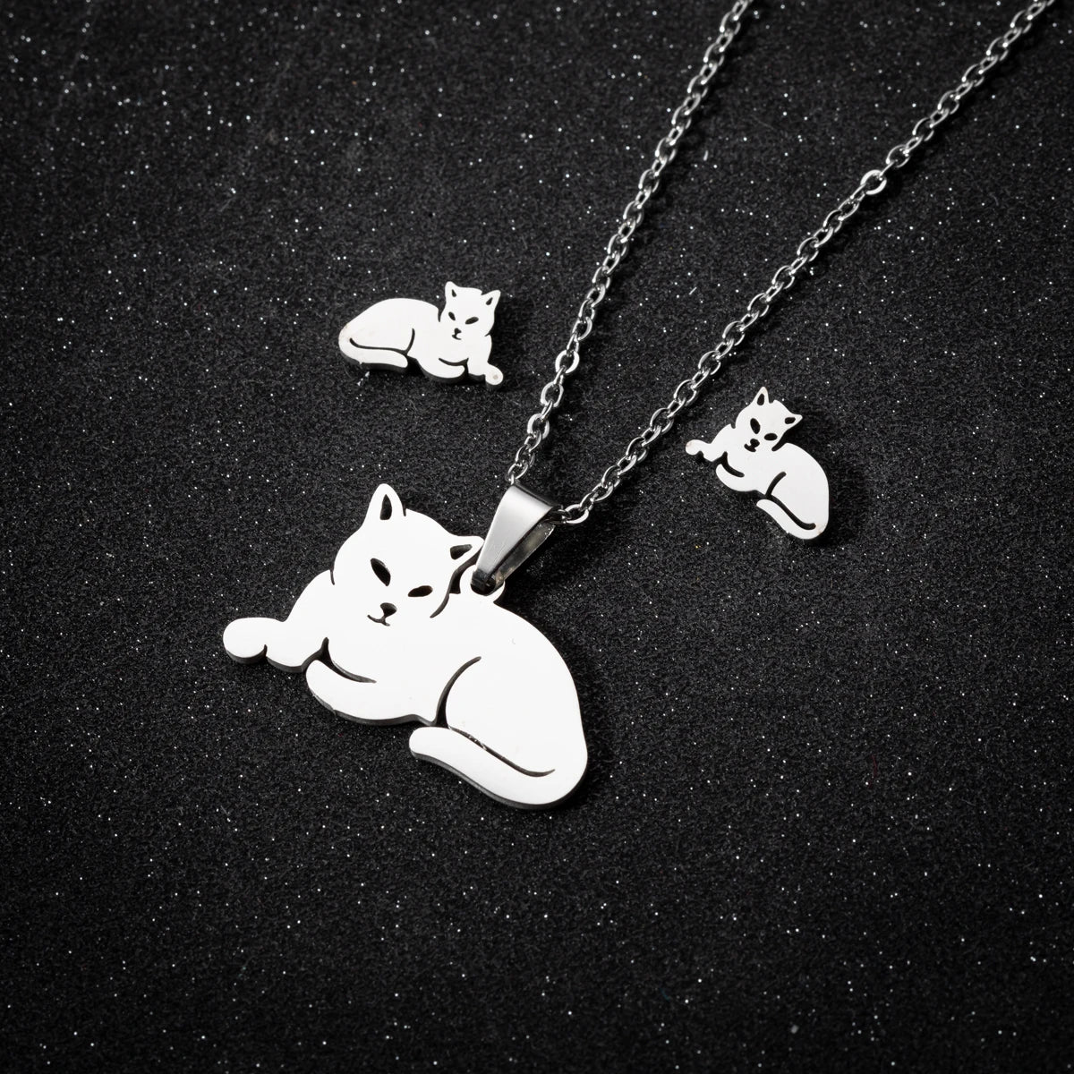 Ensemble Collier et Boucles d'Oreilles Nœud Mignon