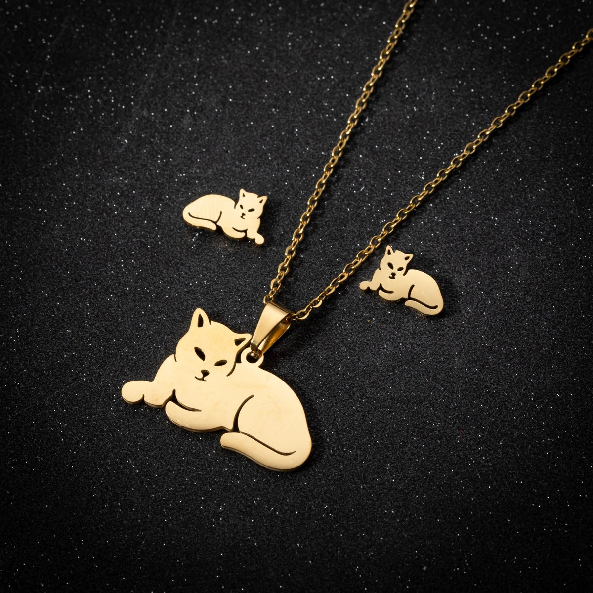 Ensemble Collier et Boucles d'Oreilles Nœud Mignon