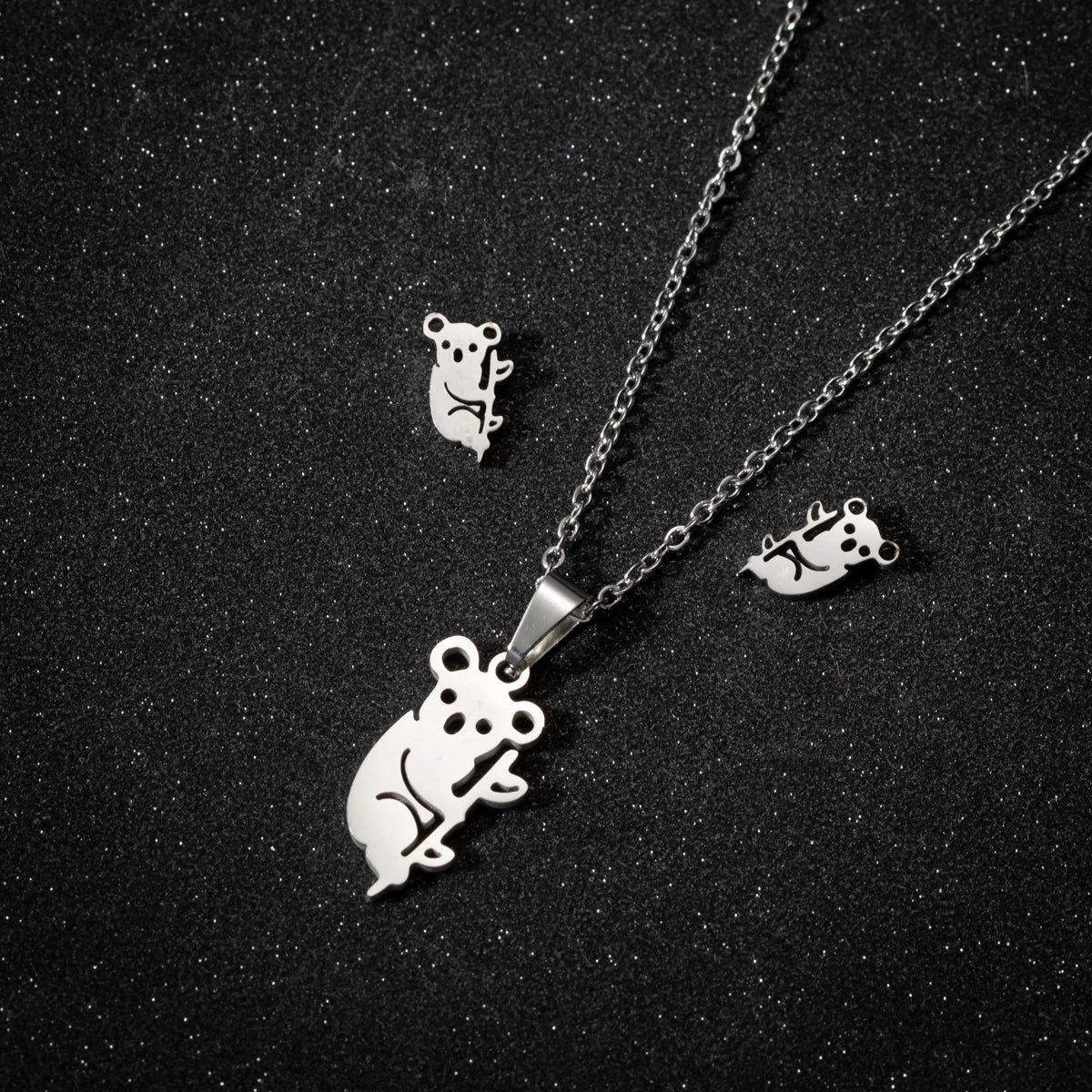 Ensemble Collier et Boucles d'Oreilles Nœud Mignon