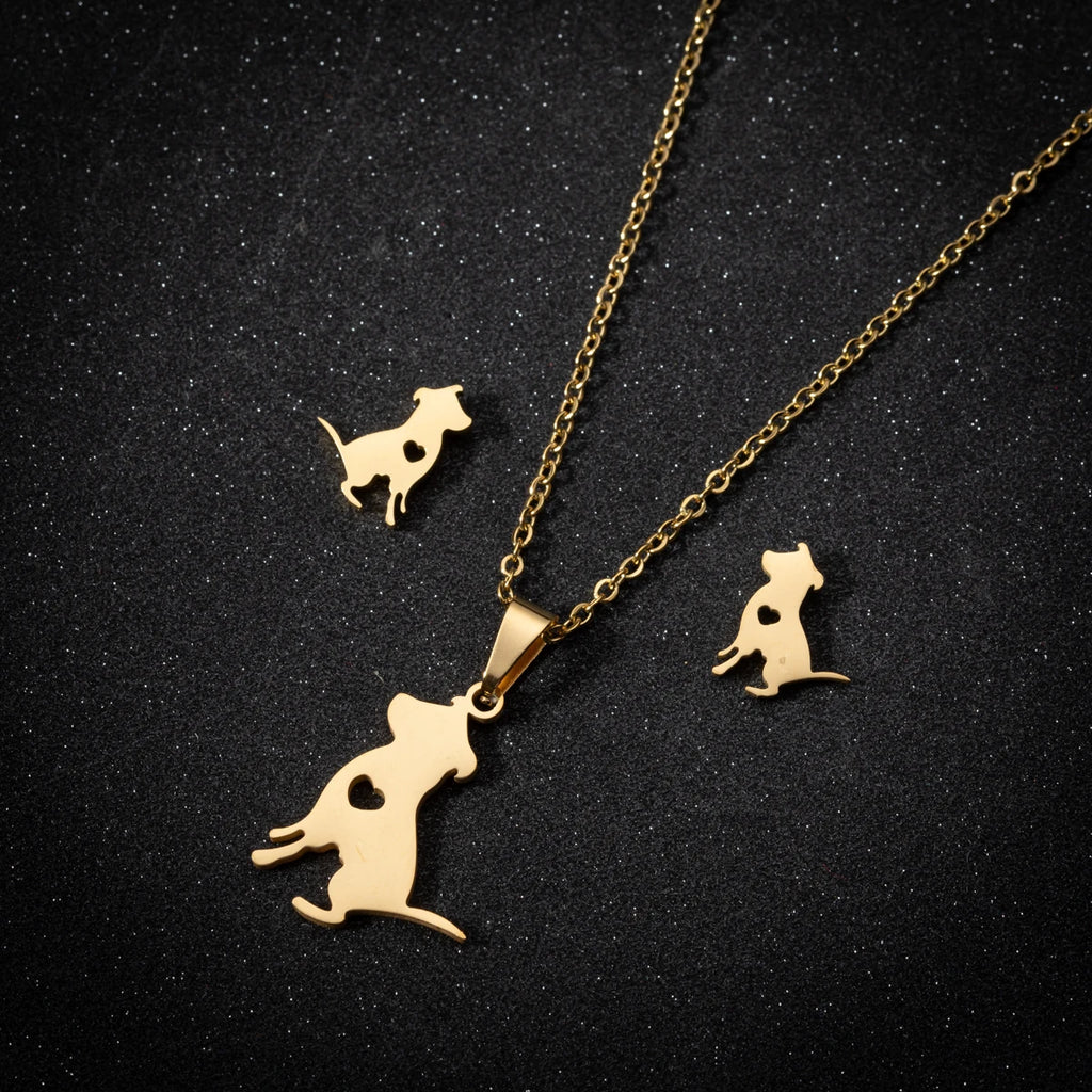Ensemble Collier et Boucles d'Oreilles Nœud Mignon