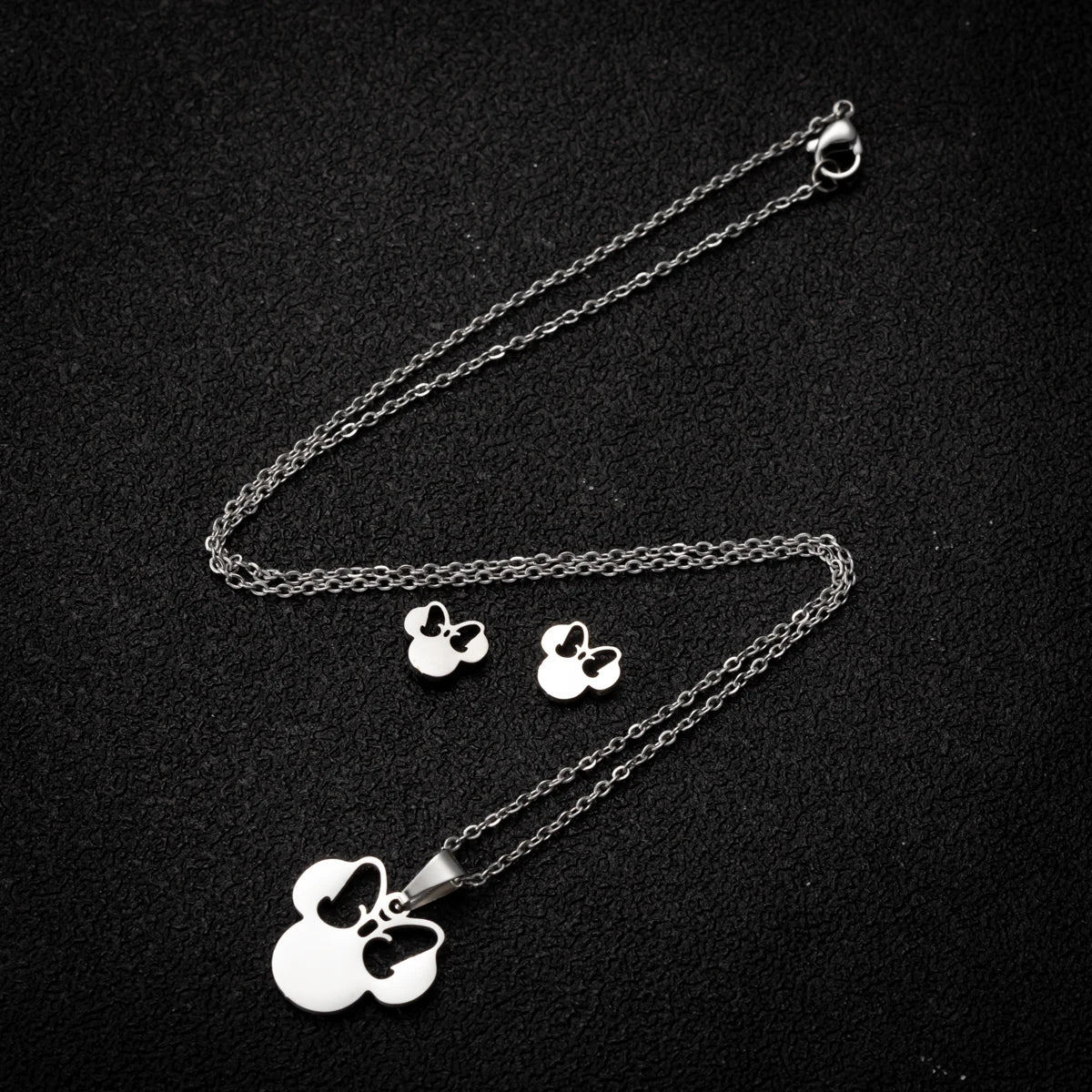 Ensemble Collier et Boucles d'Oreilles Nœud Mignon