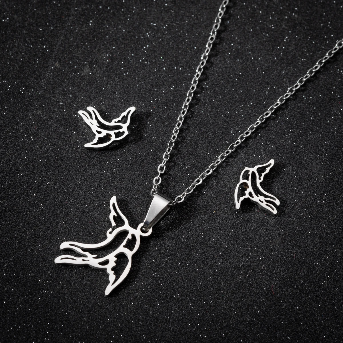 Ensemble Collier et Boucles d'Oreilles Nœud Mignon