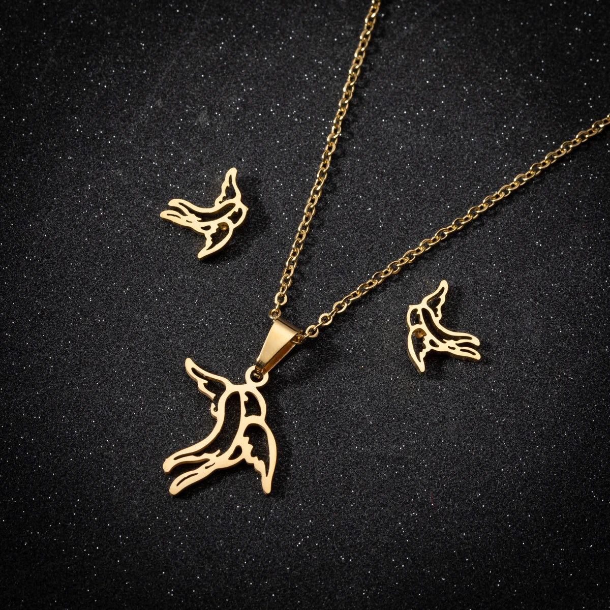 Ensemble Collier et Boucles d'Oreilles Nœud Mignon