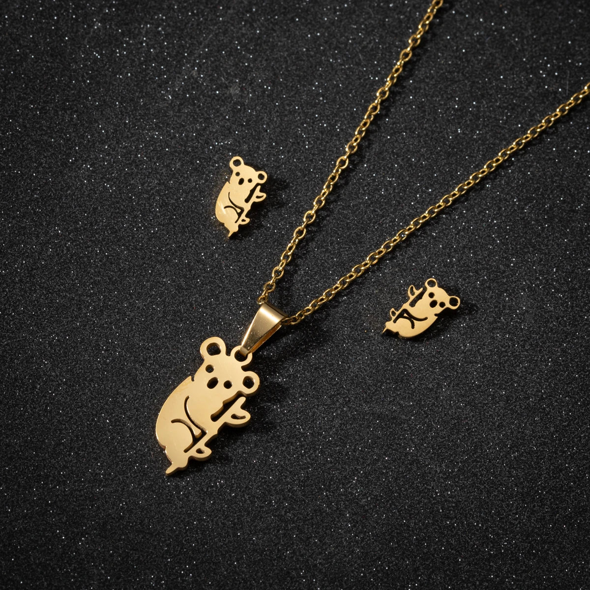 Ensemble Collier et Boucles d'Oreilles Nœud Mignon