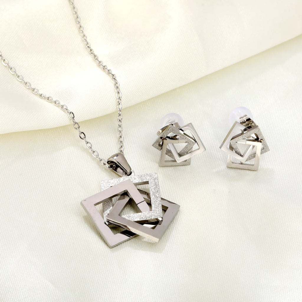 Ensemble Collier et Boucles d'Oreilles Doré Mariage