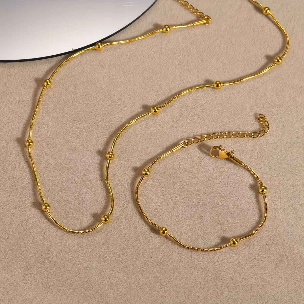 Ensemble Collier et Bracelet Perlé Empilable