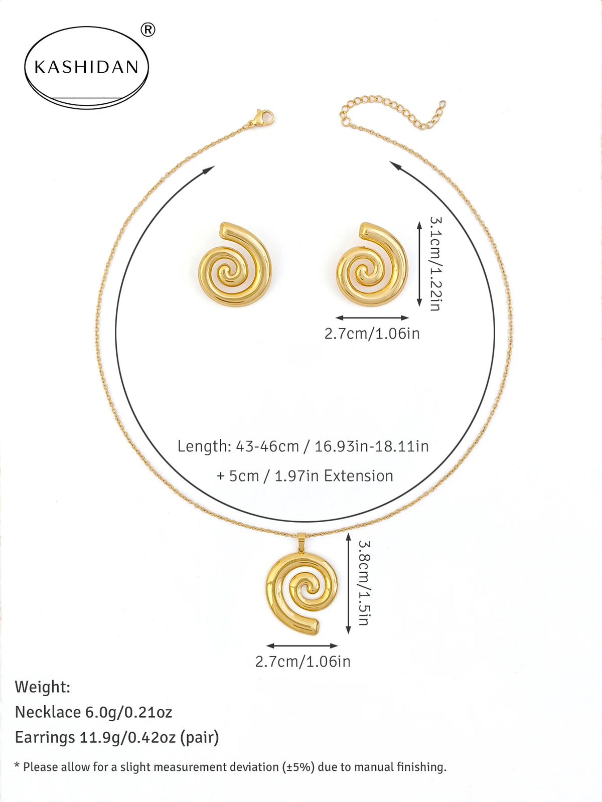 Collier Spirale Torsadée Doré Chic