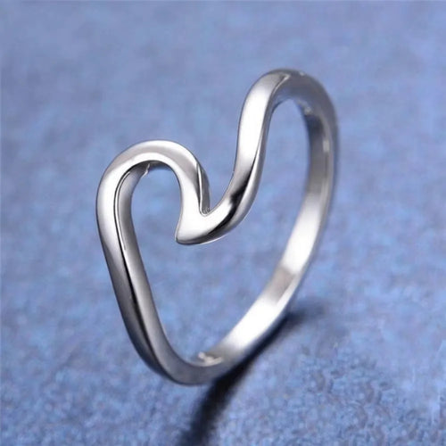 Bague Vague Élégante en Acier Inoxydable