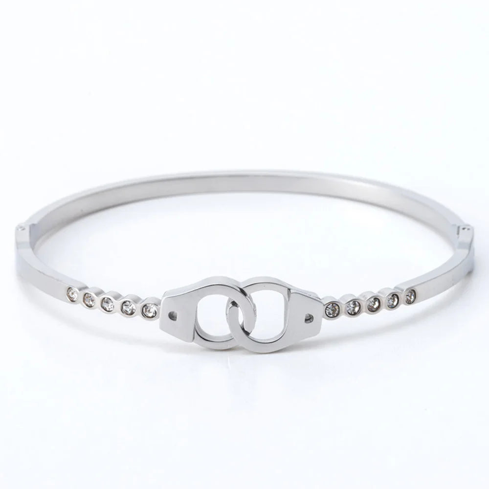 Bracelet Cadenas et Diamants Plaqué Or 18K