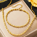 Ensemble Collier et Bracelet Minimaliste Perlé