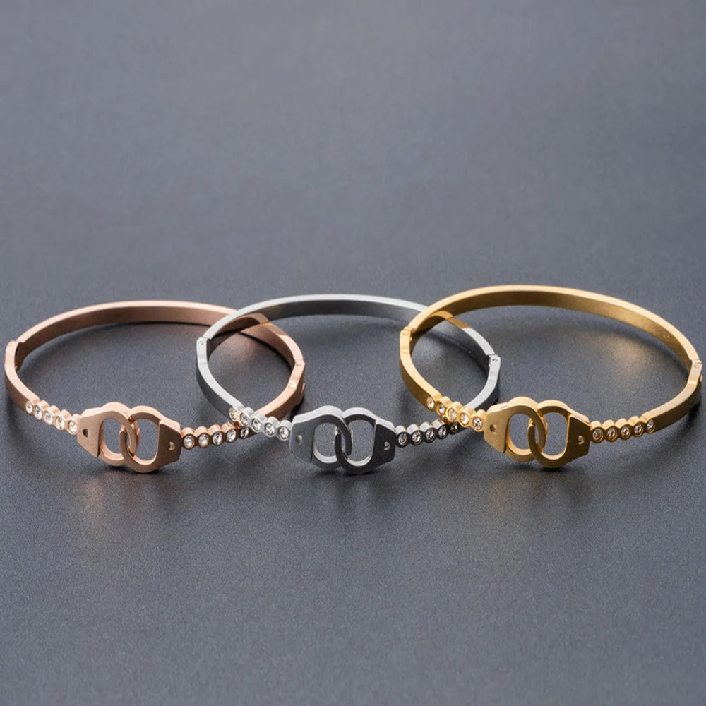 Bracelet Cadenas et Diamants Plaqué Or 18K
