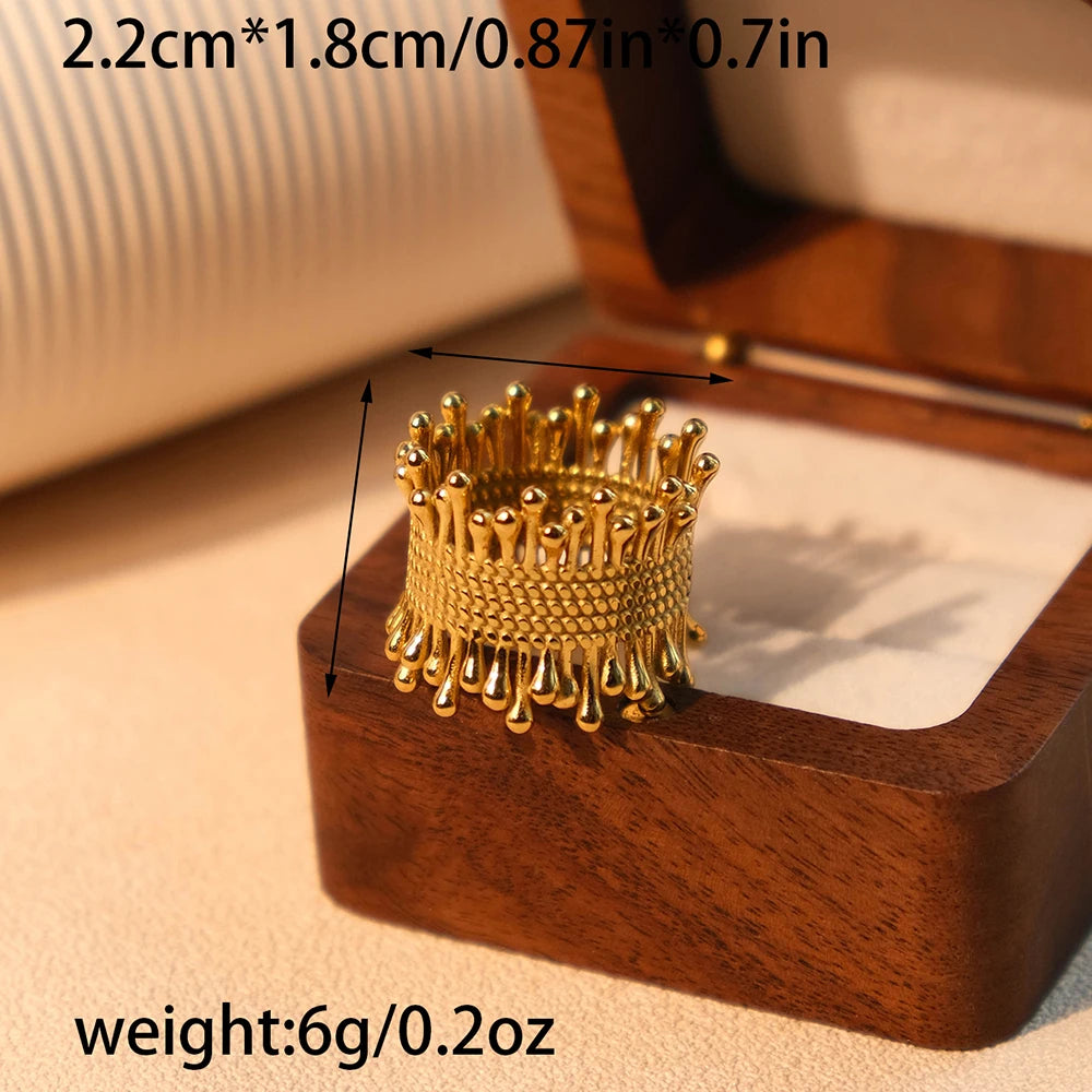 Bague Perlée Élégante Plaquée Or 18K