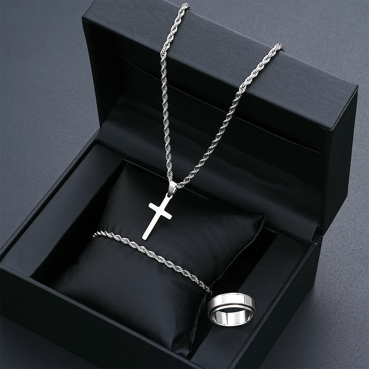 Ensemble Bijoux Croix Torsadée pour Femme