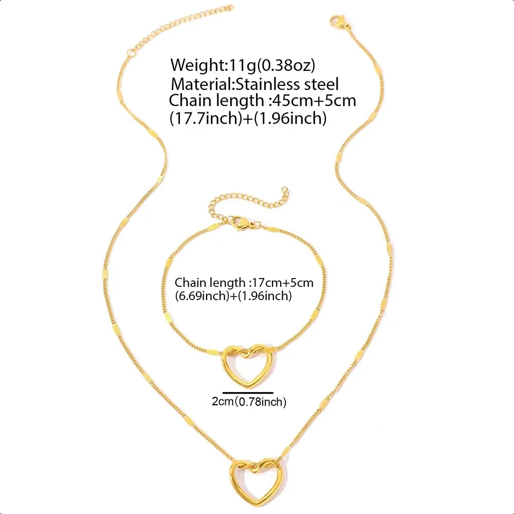 Ensemble Bijoux Cœur Torsadé Élégant