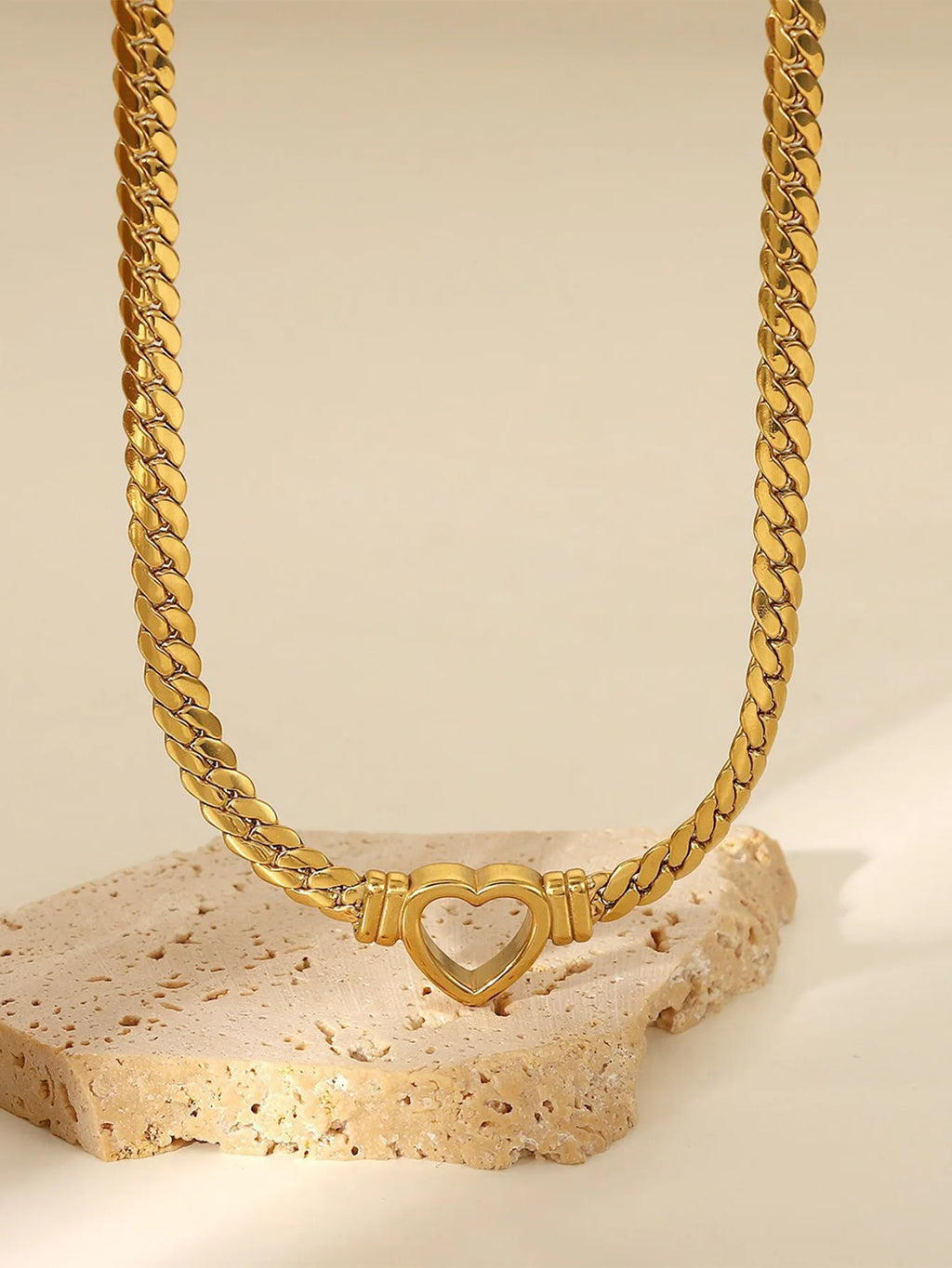 Ensemble Collier et Bracelet Cœur Plaqué Or