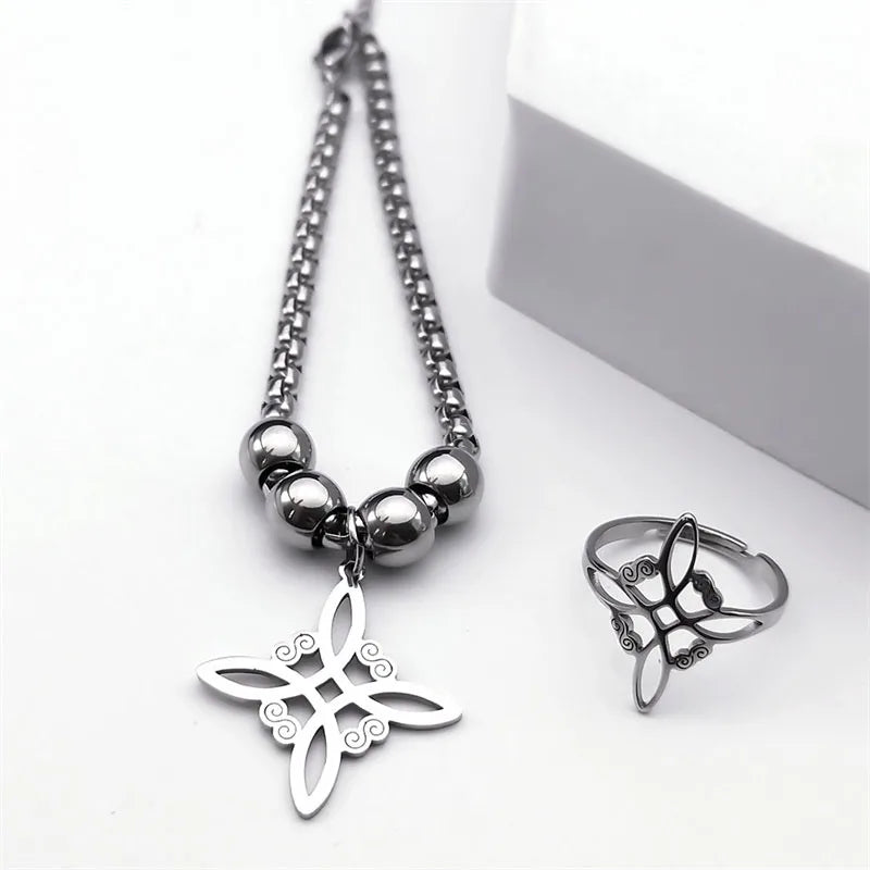 Ensemble Bijoux Nœud Celtique Sorcière