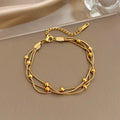 Bracelet Ajustable Multi-Rangs Perlé