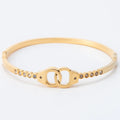 Bracelet Cadenas et Diamants Plaqué Or 18K