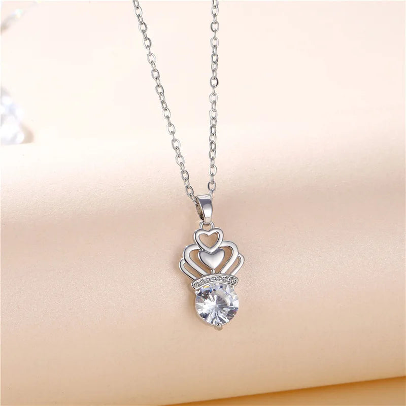 Ensemble Collier Choker Couronne et Boucles d'Oreilles Cristal