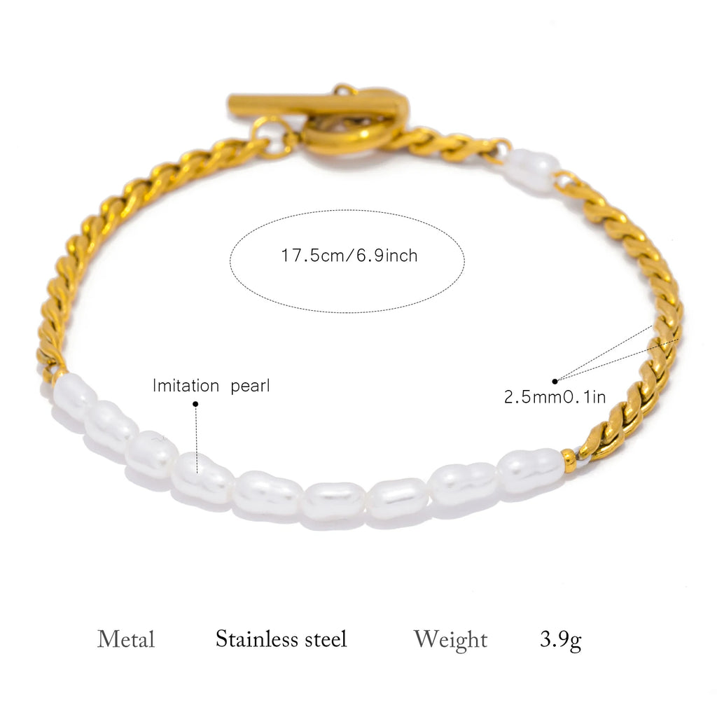 Bracelet Élégant en Acier Inoxydable Doré
