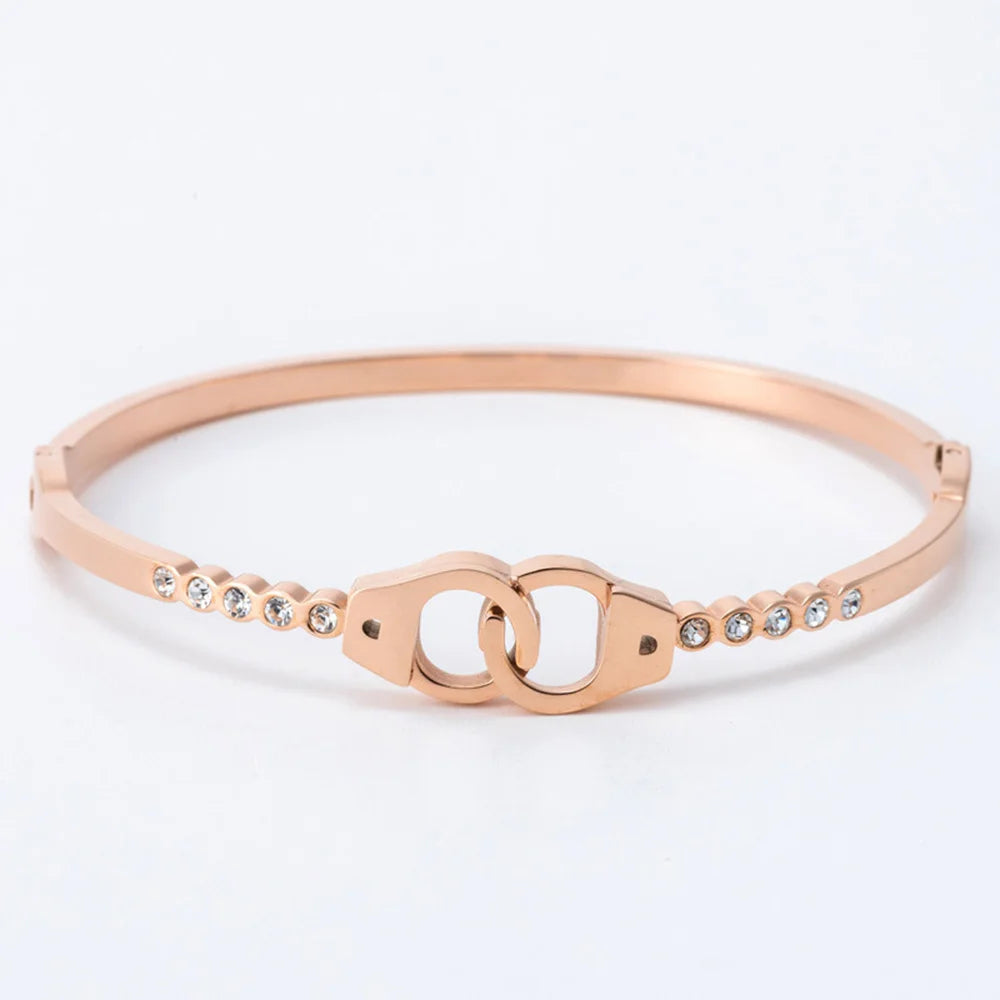 Bracelet Cadenas et Diamants Plaqué Or 18K